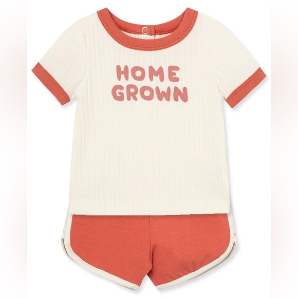 Focus Kids RED/CREAM Homegrown 2-Piece Short Set - Picture 1 of 10